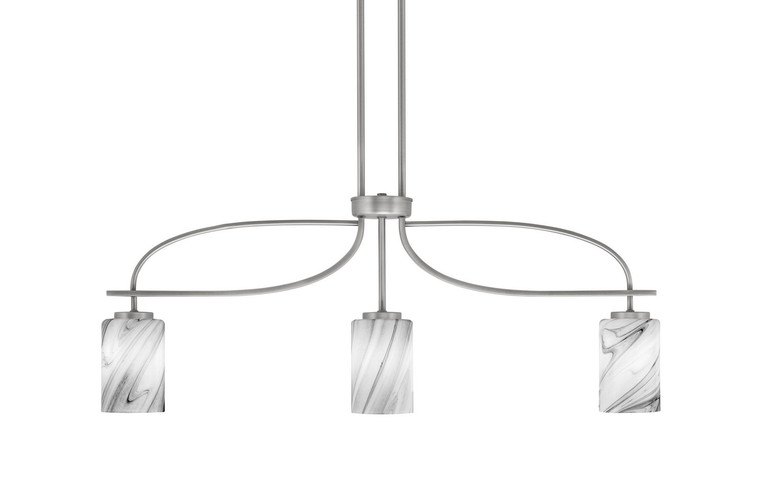 Toltec Lighting - 3936-GP-3009 - Three Light Island Pendant - Cavella - Graphite