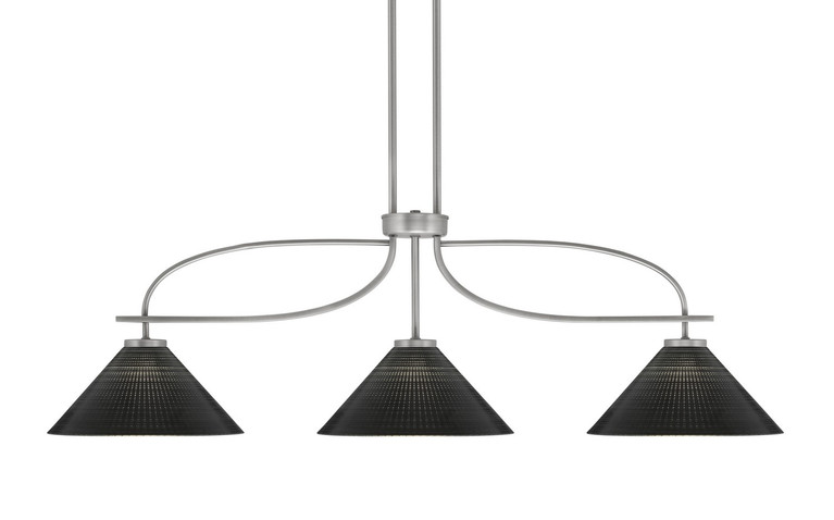 Toltec Lighting - 3936-GP-4009 - Three Light Island Pendant - Cavella - Graphite