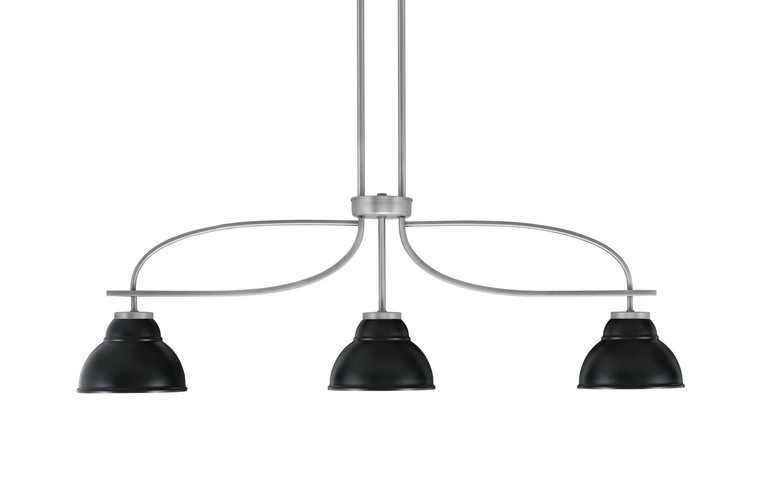 Toltec Lighting - 3936-GP-427-MB - Three Light Island Pendant - Cavella - Graphite