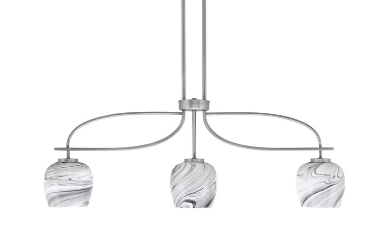 Toltec Lighting - 3936-GP-4819 - Three Light Island Pendant - Cavella - Graphite
