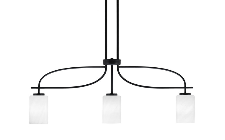 Toltec Lighting - 3936-MB-3001 - Three Light Island Pendant - Cavella - Matte Black