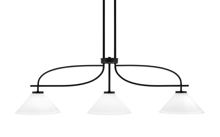 Toltec Lighting - 3936-MB-314 - Three Light Island Pendant - Cavella - Matte Black
