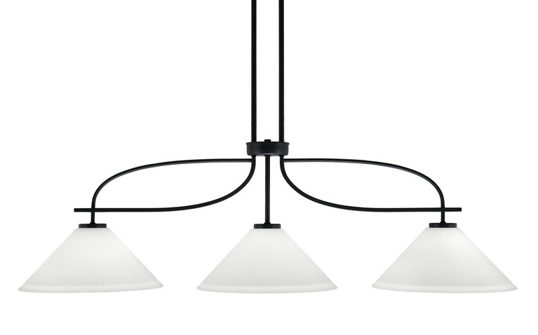 Toltec Lighting - 3936-MB-316 - Three Light Island Pendant - Cavella - Matte Black