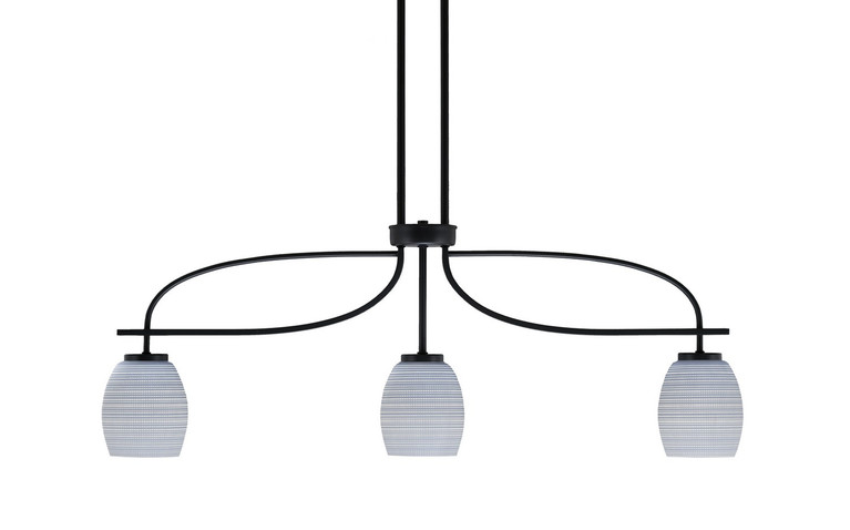 Toltec Lighting - 3936-MB-4022 - Three Light Island Pendant - Cavella - Matte Black