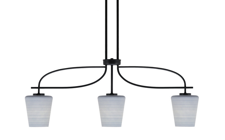 Toltec Lighting - 3936-MB-4032 - Three Light Island Pendant - Cavella - Matte Black