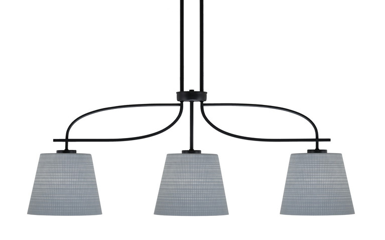 Toltec Lighting - 3936-MB-4082 - Three Light Island Pendant - Cavella - Matte Black