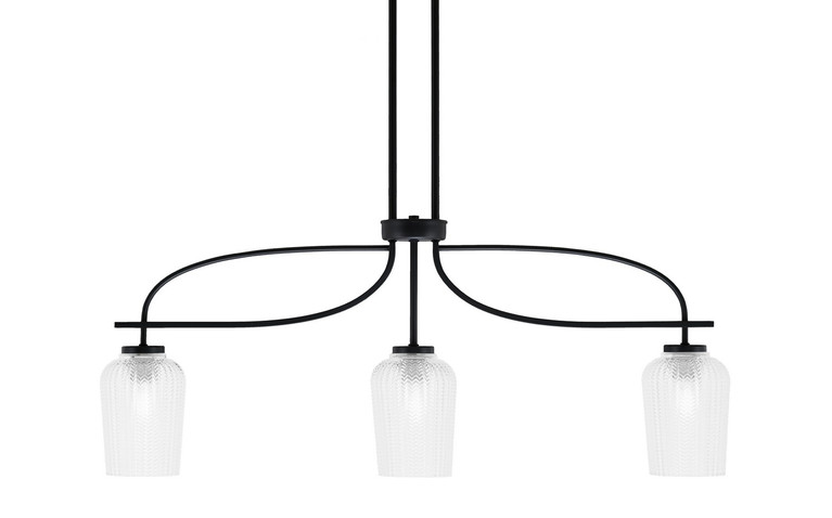 Toltec Lighting - 3936-MB-4250 - Three Light Island Pendant - Cavella - Matte Black