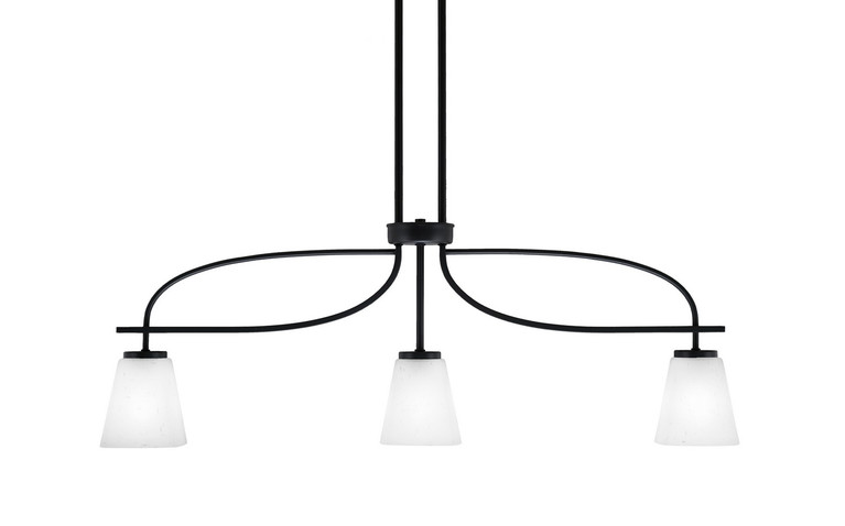 Toltec Lighting - 3936-MB-460 - Three Light Island Pendant - Cavella - Matte Black