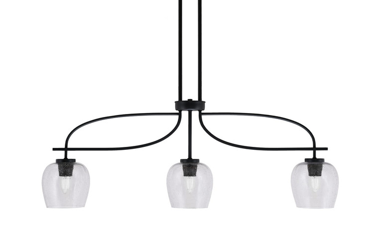 Toltec Lighting - 3936-MB-4810 - Three Light Island Pendant - Cavella - Matte Black
