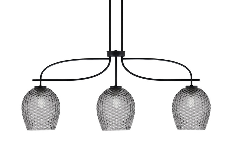 Toltec Lighting - 3936-MB-4902 - Three Light Island Pendant - Cavella - Matte Black