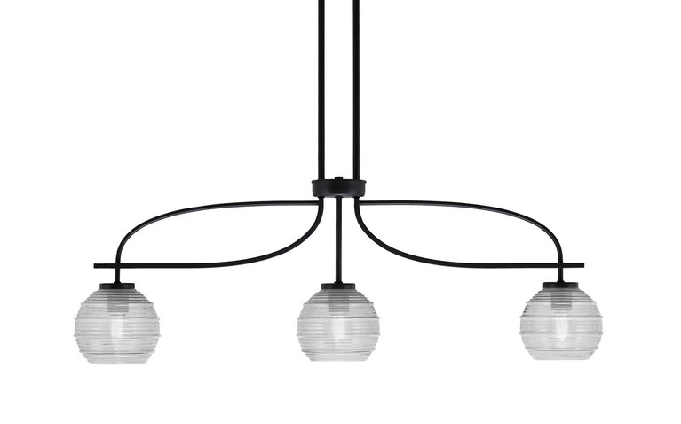 Toltec Lighting - 3936-MB-5110 - Three Light Island Pendant - Cavella - Matte Black