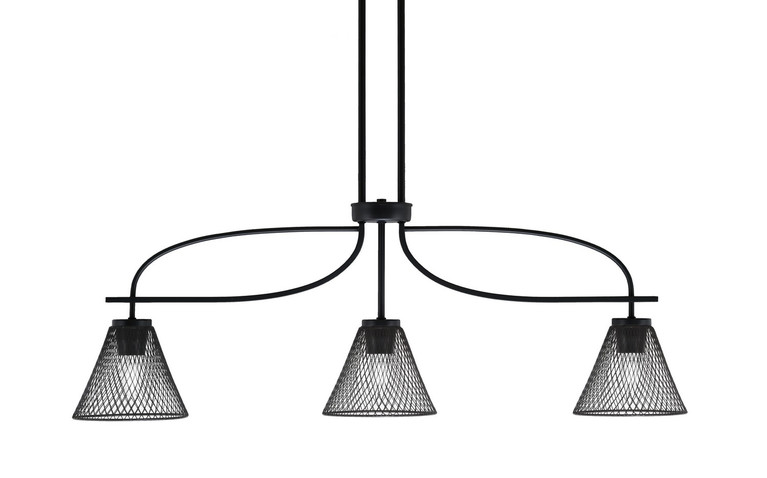 Toltec Lighting - 3936-MB-805 - Three Light Island Pendant - Cavella - Matte Black
