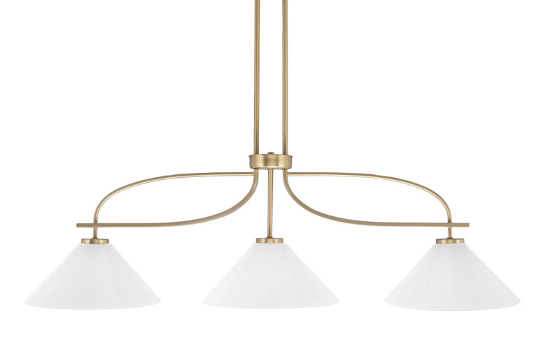 Toltec Lighting - 3936-NAB-2121 - Three Light Island Pendant - Cavella - New Age Brass