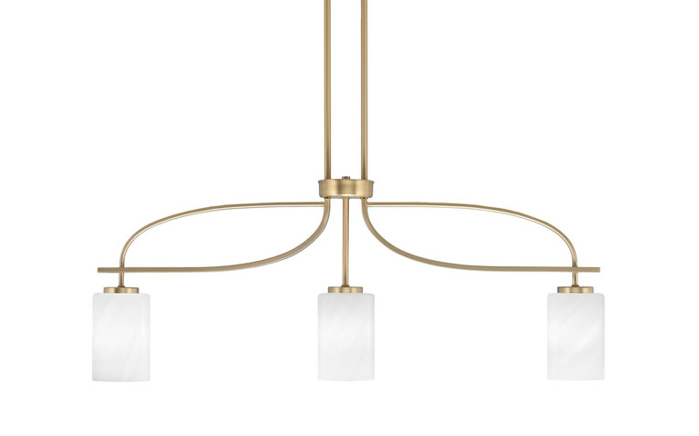 Toltec Lighting - 3936-NAB-3001 - Three Light Island Pendant - Cavella - New Age Brass