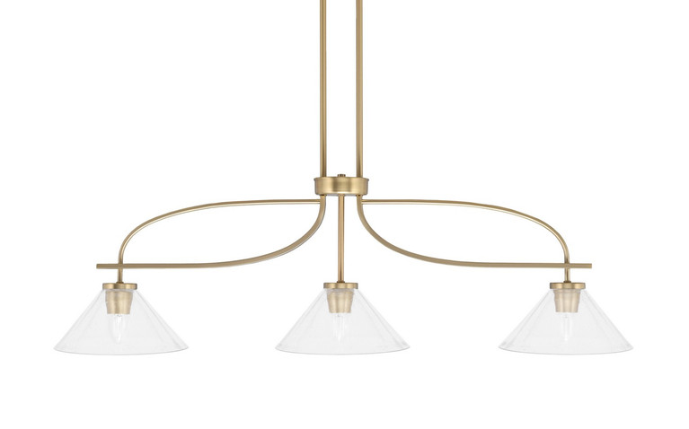 Toltec Lighting - 3936-NAB-304 - Three Light Island Pendant - Cavella - New Age Brass
