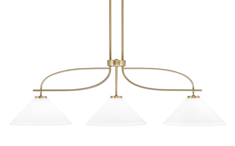 Toltec Lighting - 3936-NAB-316 - Three Light Island Pendant - Cavella - New Age Brass