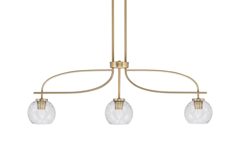 Toltec Lighting - 3936-NAB-4102 - Three Light Island Pendant - Cavella - New Age Brass