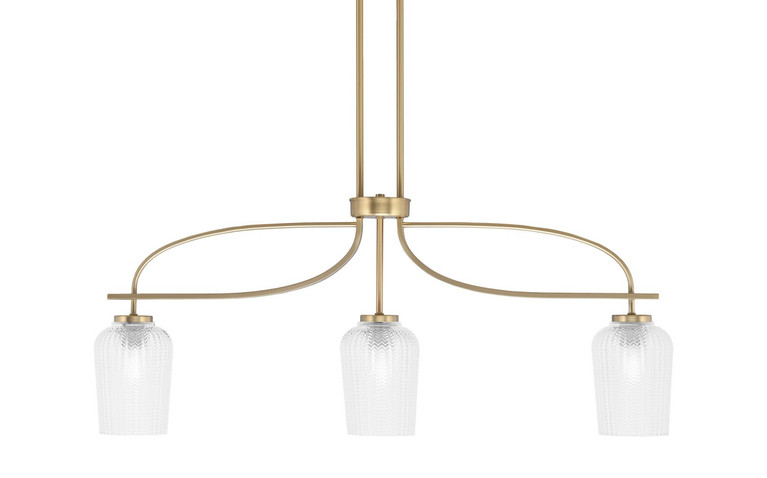 Toltec Lighting - 3936-NAB-4250 - Three Light Island Pendant - Cavella - New Age Brass