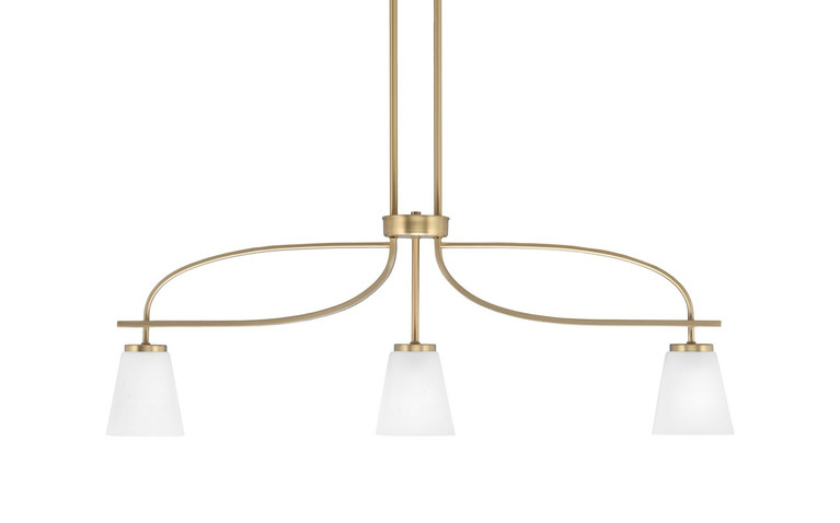Toltec Lighting - 3936-NAB-460 - Three Light Island Pendant - Cavella - New Age Brass