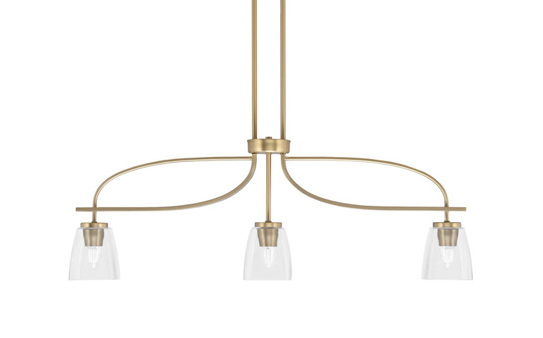Toltec Lighting - 3936-NAB-461 - Three Light Island Pendant - Cavella - New Age Brass