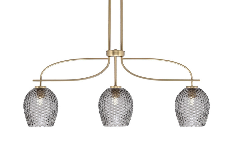 Toltec Lighting - 3936-NAB-4902 - Three Light Island Pendant - Cavella - New Age Brass