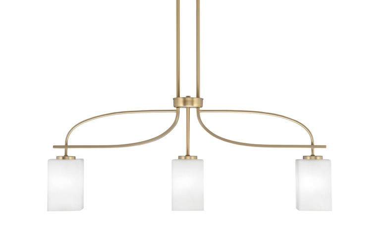 Toltec Lighting - 3936-NAB-531 - Three Light Island Pendant - Cavella - New Age Brass