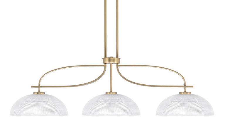 Toltec Lighting - 3936-NAB-540 - Three Light Island Pendant - Cavella - New Age Brass