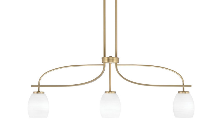 Toltec Lighting - 3936-NAB-615 - Three Light Island Pendant - Cavella - New Age Brass