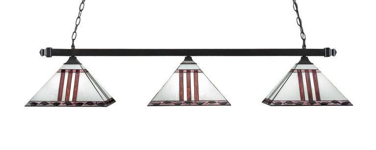 Toltec Lighting - 403-BC-958 - Three Light Bar - Square - Black Copper