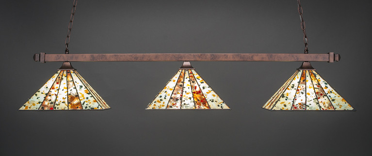Toltec Lighting - 403-BRZ-956 - Three Light Bar - Square - Bronze