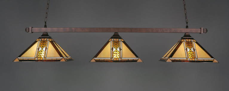 Toltec Lighting - 403-BRZ-986 - Three Light Bar - Square - Bronze