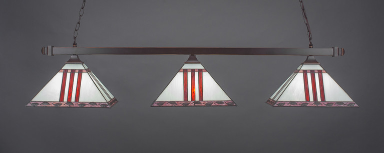Toltec Lighting - 403-DG-958 - Three Light Bar - Square - Dark Granite