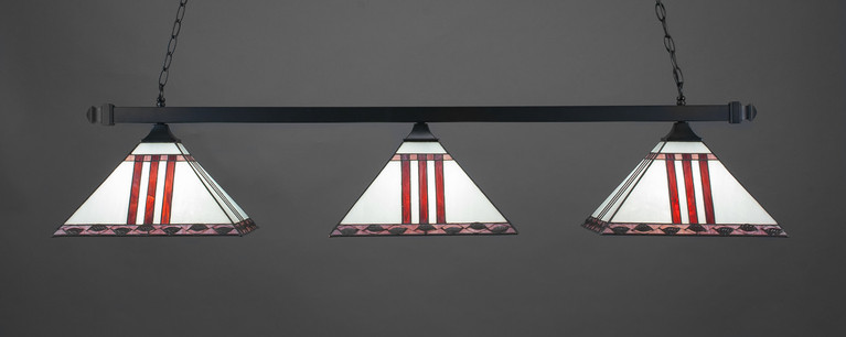 Toltec Lighting - 403-MB-958 - Three Light Bar - Square - Matte Black