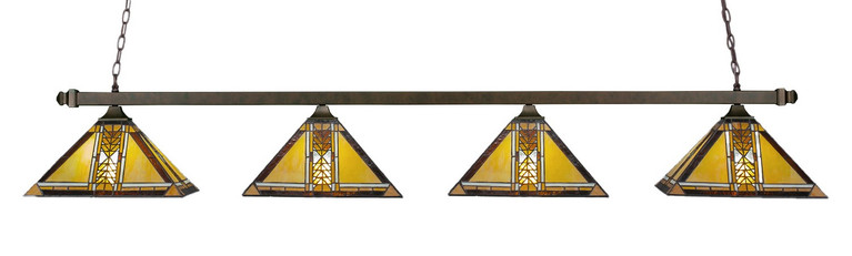 Toltec Lighting - 404-DG-986 - Four Light Bar - Square - Dark Granite