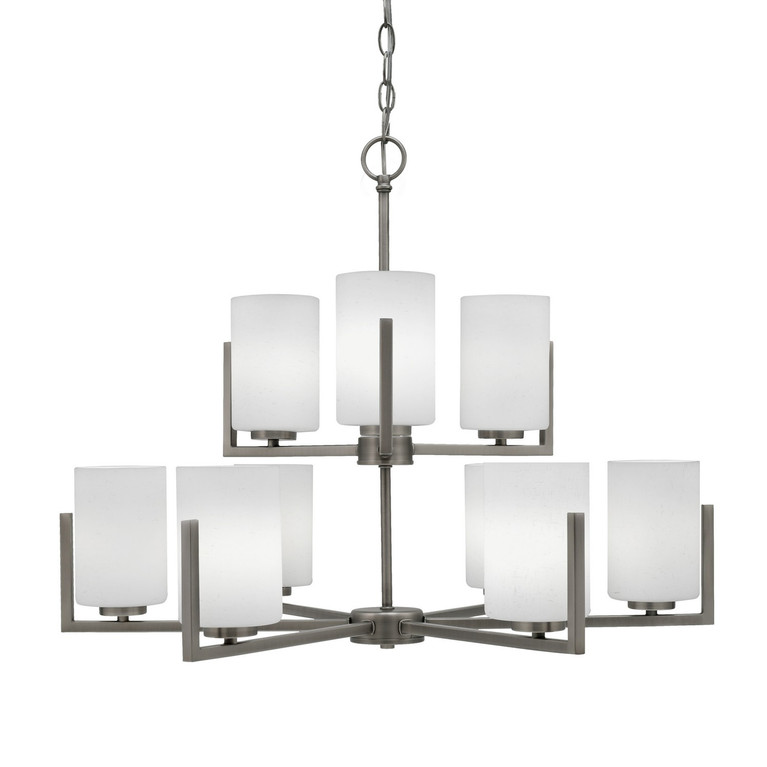 Toltec Lighting - 4509-GP-310 - Nine Light Chandelier - Atlas - Graphite