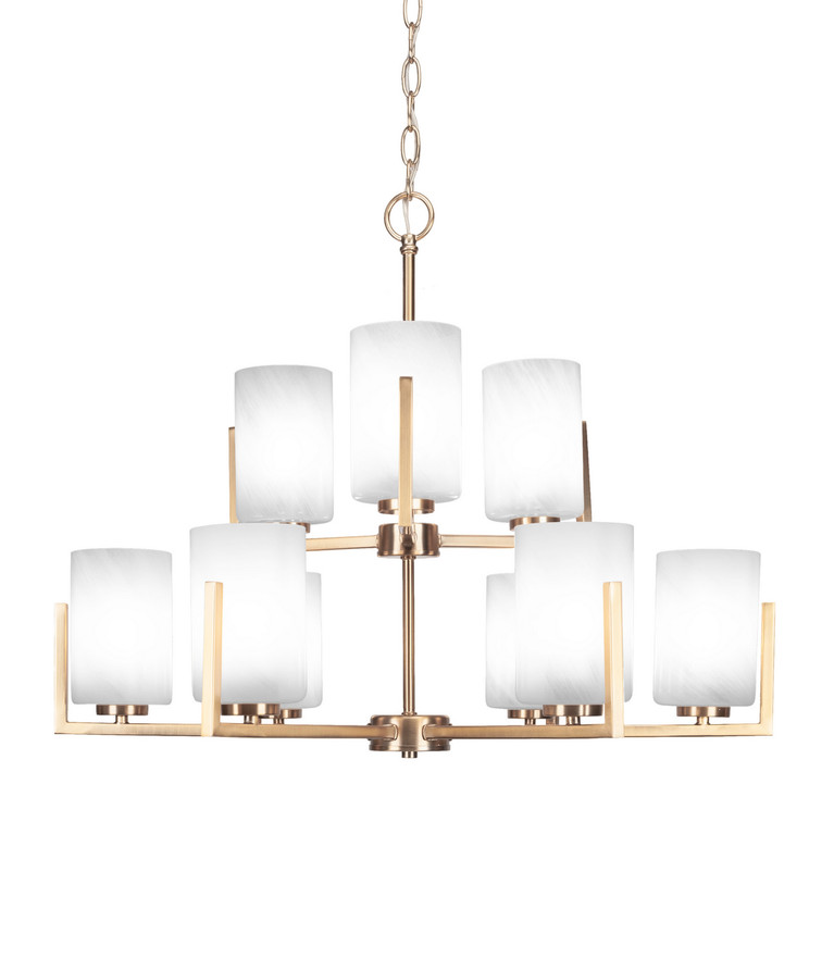 Toltec Lighting - 4509-NAB-3001 - Nine Light Chandelier - Atlas - New Age Brass