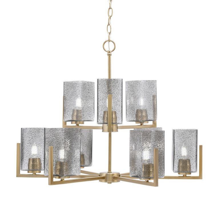 Toltec Lighting - 4509-NAB-542 - Nine Light Chandelier - Atlas - New Age Brass