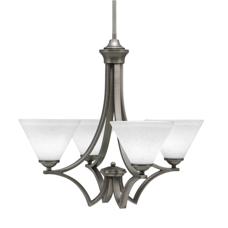 Toltec Lighting - 564-GP-312 - Four Light Chandelier - Zilo - Graphite