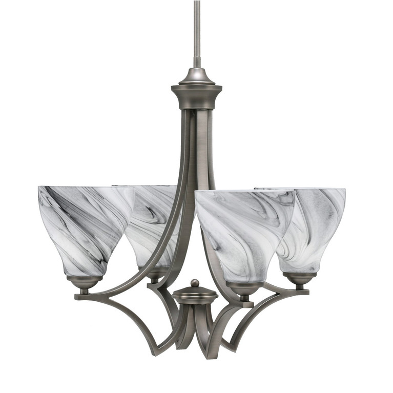 Toltec Lighting - 564-GP-4769 - Four Light Chandelier - Zilo - Graphite