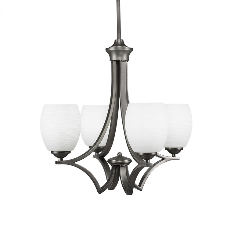 Toltec Lighting - 564-GP-615 - Four Light Chandelier - Zilo - Graphite