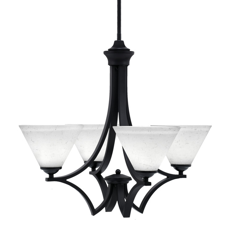 Toltec Lighting - 564-MB-312 - Four Light Chandelier - Zilo - Matte Black
