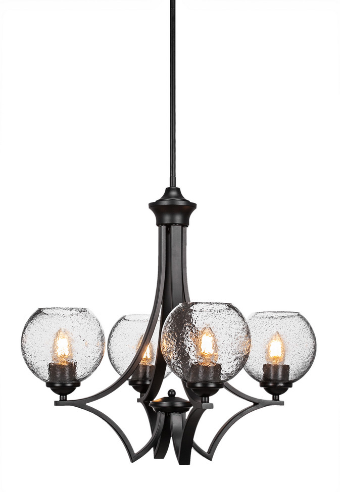 Toltec Lighting - 564-MB-4102 - Four Light Chandelier - Zilo - Matte Black