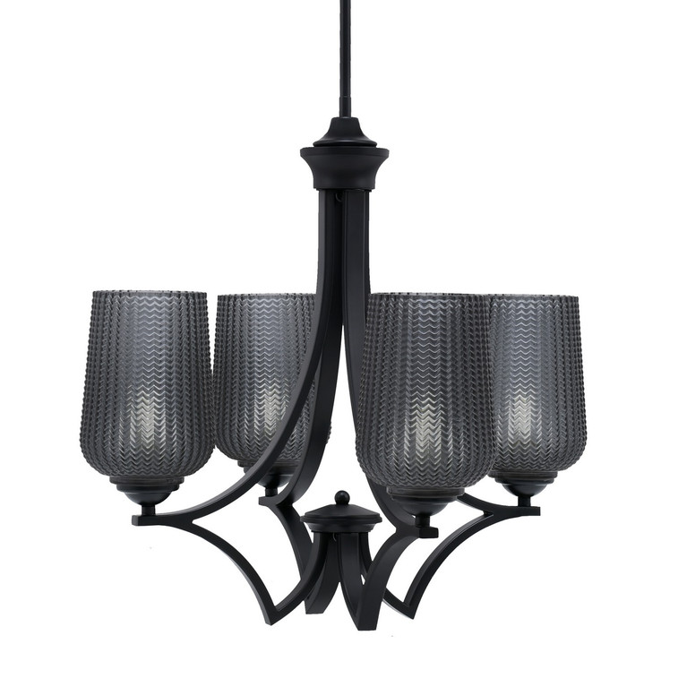 Toltec Lighting - 564-MB-4252 - Four Light Chandelier - Zilo - Matte Black