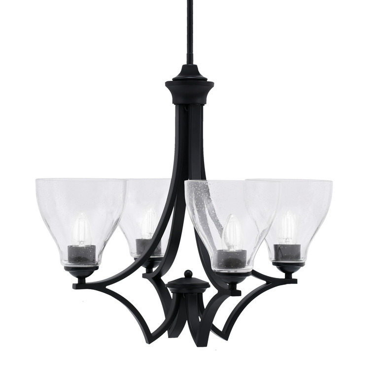 Toltec Lighting - 564-MB-4760 - Four Light Chandelier - Zilo - Matte Black
