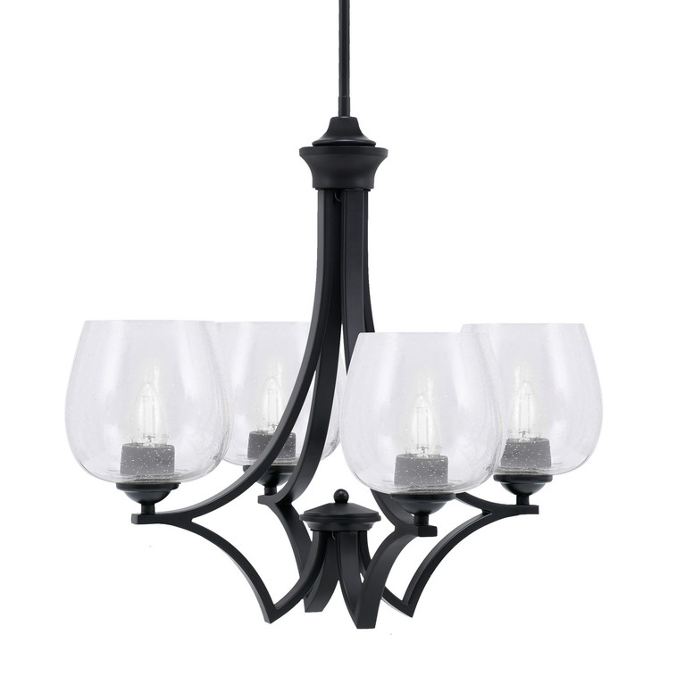 Toltec Lighting - 564-MB-4810 - Four Light Chandelier - Zilo - Matte Black