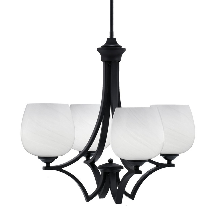 Toltec Lighting - 564-MB-4811 - Four Light Chandelier - Zilo - Matte Black