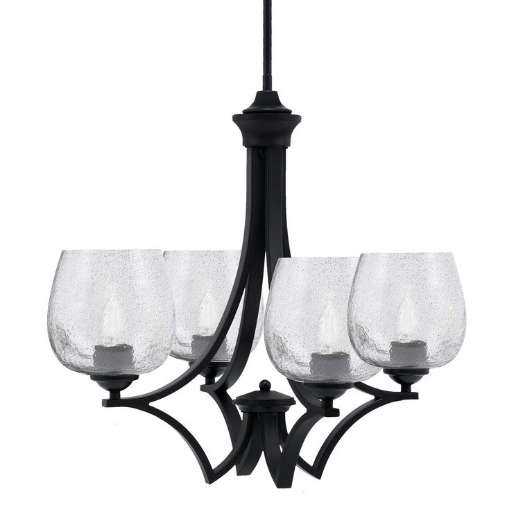 Toltec Lighting - 564-MB-4812 - Four Light Chandelier - Zilo - Matte Black