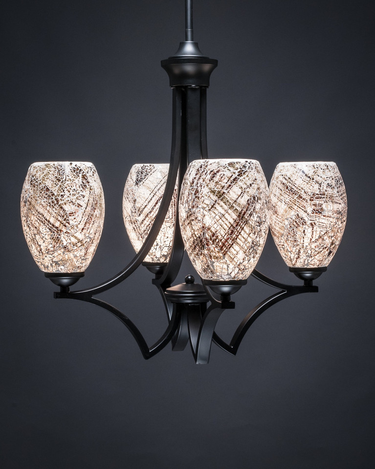 Toltec Lighting - 564-MB-5054 - Four Light Chandelier - Zilo - Matte Black