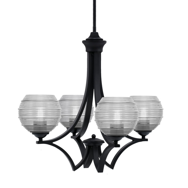 Toltec Lighting - 564-MB-5110 - Four Light Chandelier - Zilo - Matte Black