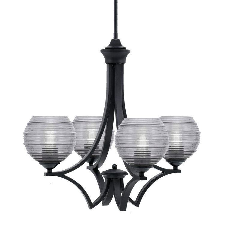Toltec Lighting - 564-MB-5112 - Four Light Chandelier - Zilo - Matte Black
